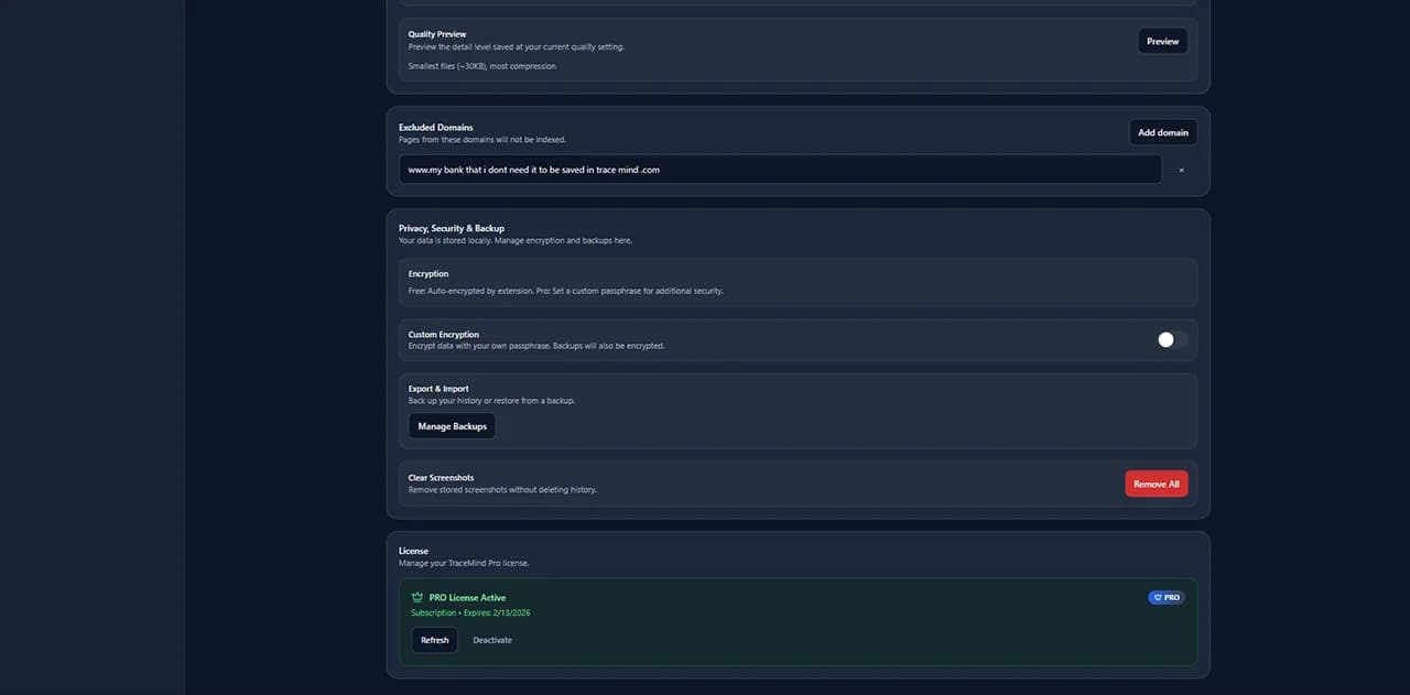 TraceMind advanced search features